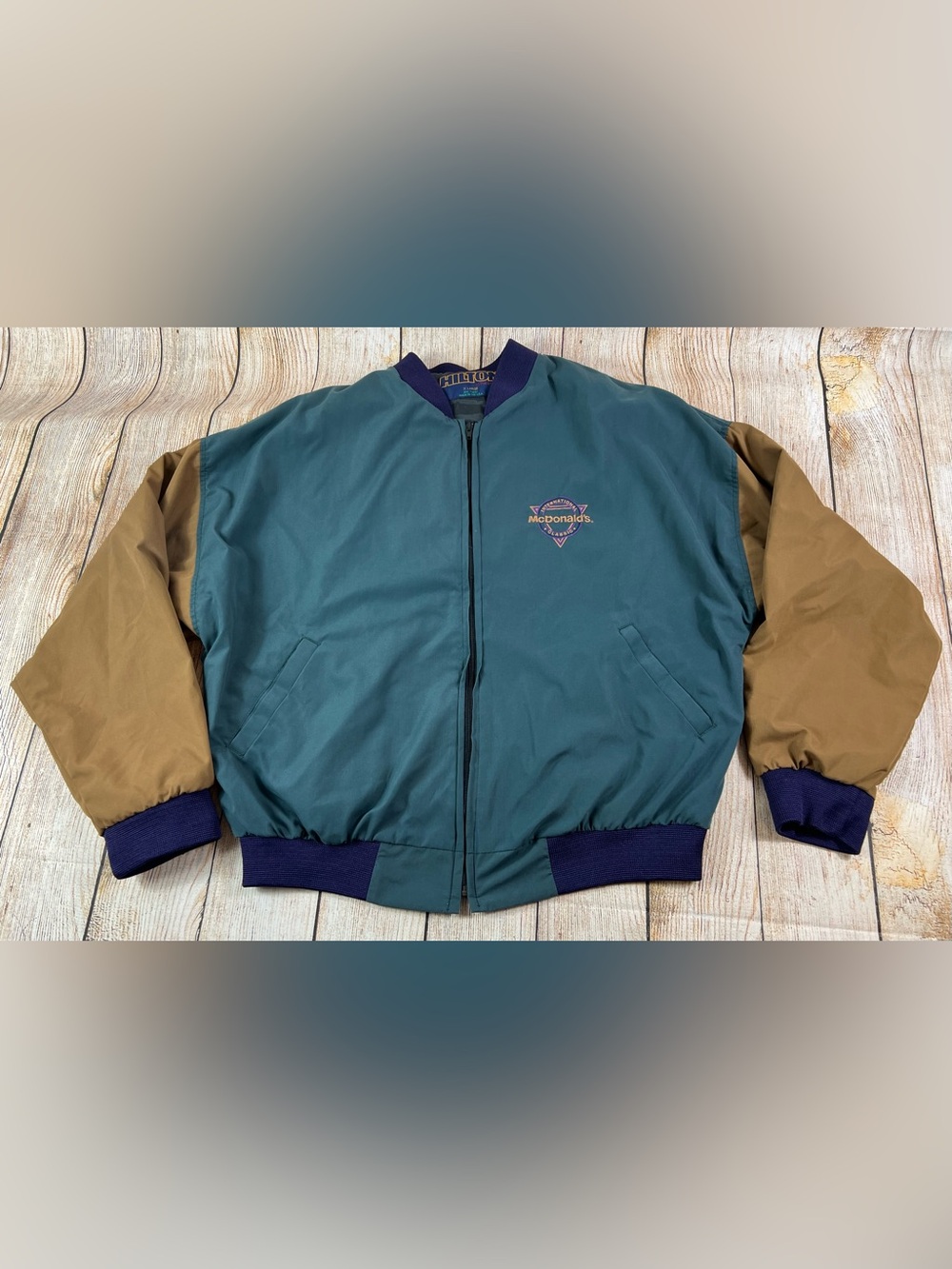 Vintage 90s McDonald’s Windbreaker Hilton Active Apparel Colorblock Jacket XL